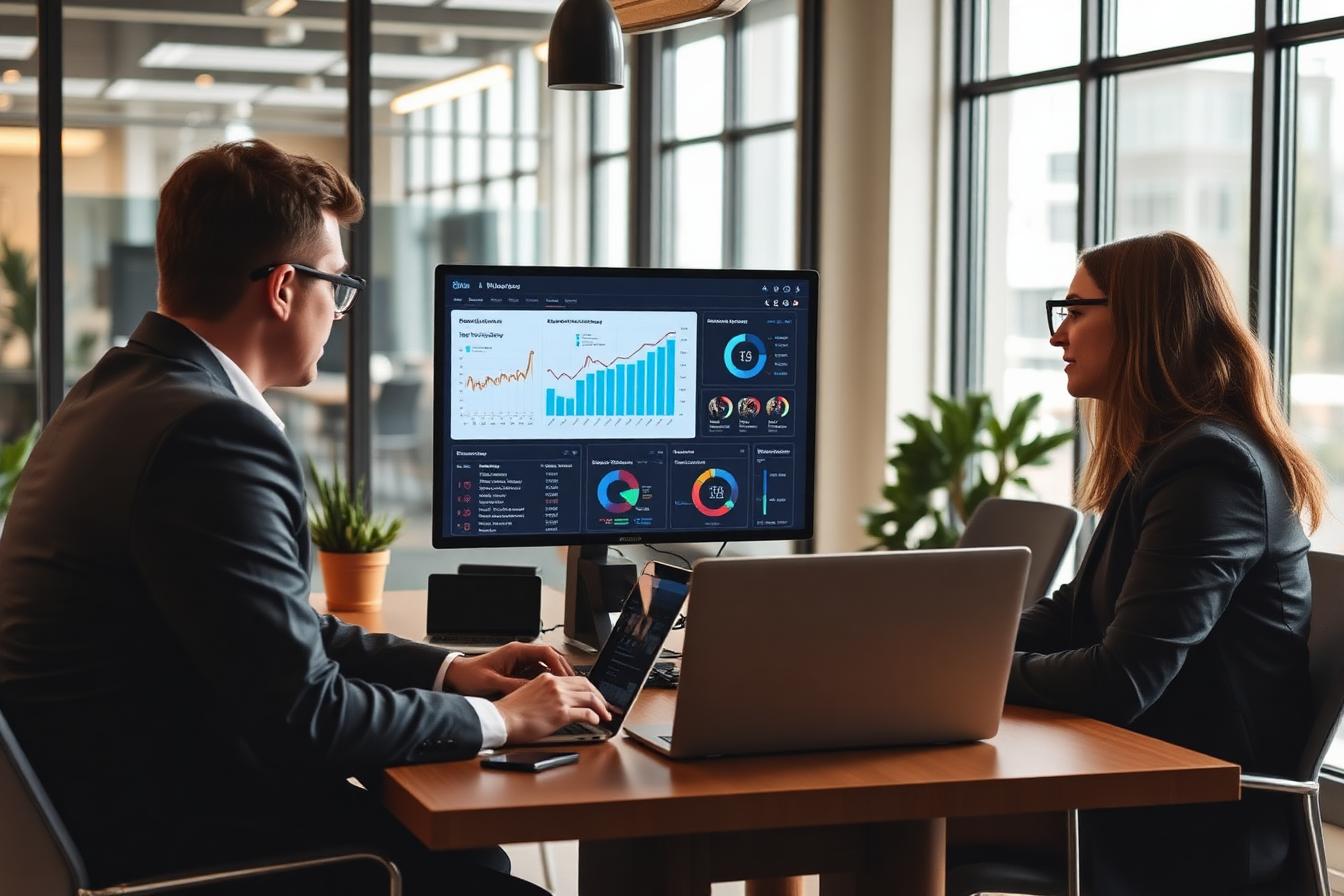 Marketing team analysing AI visibility and dashboards